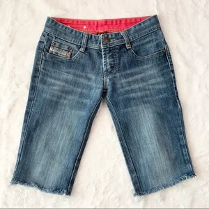 EXIT Medium Wash Denim Bermuda Jean Shorts Size 25 thumbnail 1