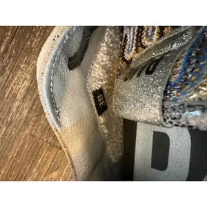 P448 John Panama‎ Sneakers Women 38 US 7.5 Gold Metallic Distressed Leather thumbnail 11