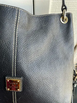 black dooney and bourke crossbody handbag pebble leather large thumbnail 5