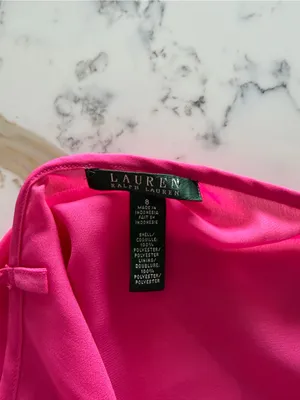 Lauren Ralph Lauren Hot‎ Pink Slip Dress with Spaghetti Straps thumbnail 3