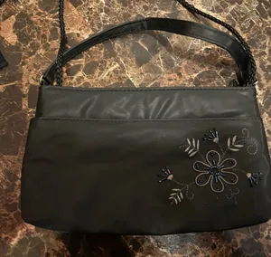 Kathie Lee Collection Black Embroidered small shoulder bag thumbnail 1