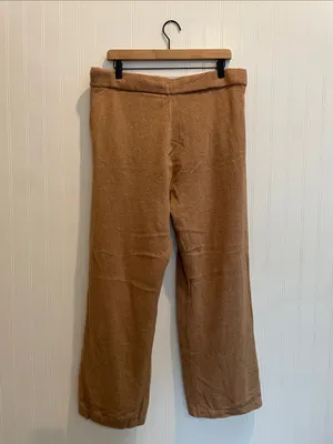GAP Softest Sweater Sweats Pants Pull On Wide Leg in Camel Tan Size L thumbnail 3