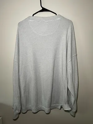 Aerie Waffle Knit Pale Gray/Blue Sweater thumbnail 3