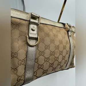 GUCCI Silver Trim Canvas Tote Bag thumbnail 6