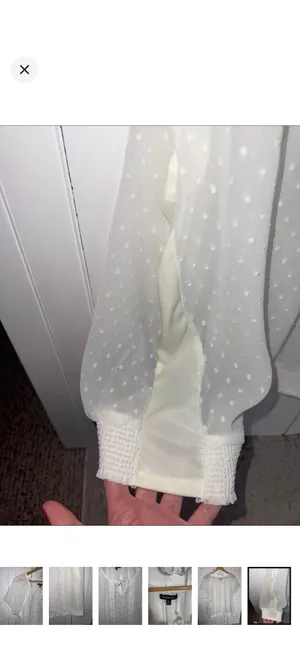 Relativity Y2K Sheer Blouse White Size XL thumbnail 7