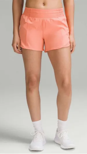 Lululemon Hotty Hot High-Rise Lined Short 4" in Sunny Coral Size 6 thumbnail 1