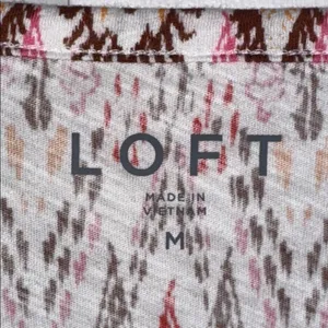 LOFT Boho Print Cotton Tee Short Flutter Sleeve T-Shirt Women’s Medium M thumbnail 7