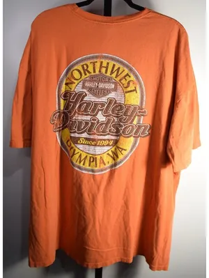 Harley-Davidson 3XL Orange Graphic Tee – NW HD Olympia WA Since 1994 thumbnail 2