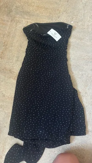 windsor black strapless dress mini  thumbnail 3