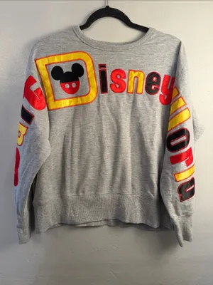 Disney Gray Sweatshirt with Red & Yellow Appliqué size medium thumbnail 2