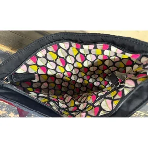 Vera‎ Bradley Black Quilted Triple Zip Hipster Crossbody Bag thumbnail 2