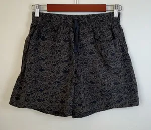 Mountain Hardwear Topographic Print Hiking Shorts Navy Blue Drawstring Medium M thumbnail 1