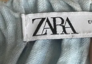 Zara Ara-Blue Chambray Mini Dress-Size Large thumbnail 8