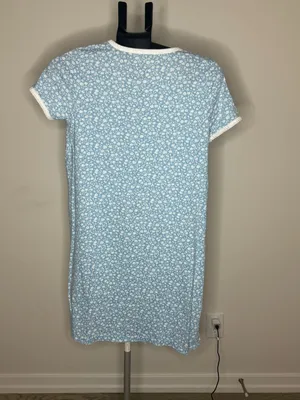 Charter Club Pale Blue & White Floral Relaxed Intimates Sleep Shirt XS thumbnail 3