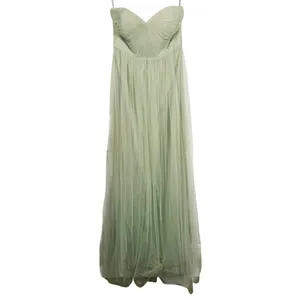 Jenny Yoo Annabelle Strapless Tulle Gown Maxi Dress Size 4 Green Wedding Formal thumbnail 2