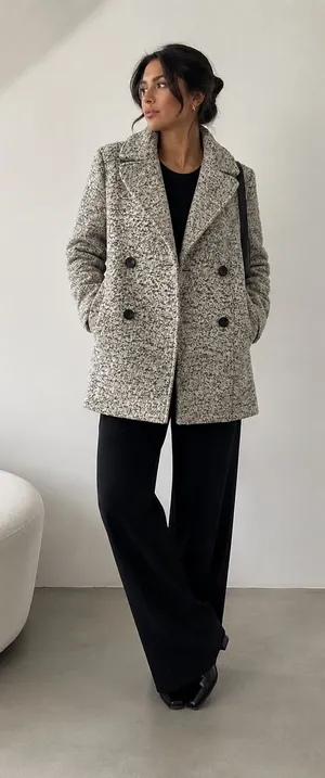 Abercrombie & Fitch Wool Blend Coat S Boucle Peacoat Old Money Preppy Classic thumbnail 1