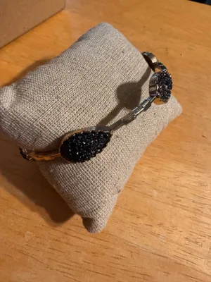 Gold Tone Faux Druzy Bangle Bracelet thumbnail 2