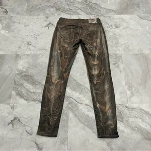 True Religion‎ Casey Straight Marble Brown Acid Wash Jeans Size 26 thumbnail 2