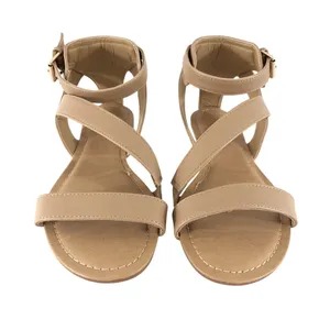 Dream Pairs Womens Sandals Faux Leather Beige Strappy Buckle Ankle Strap Size 8 thumbnail 2