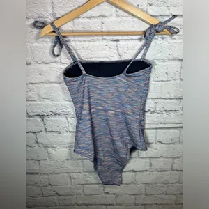 Aerie Blue‎ Space Dye Pique One Piece Cheeky Swimsuit size small thumbnail 6