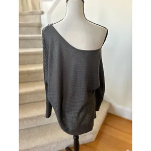 Vintage Y2K Cache Off the Shoulder Grey Sequin Long Line Sweater Mini Dress thumbnail 4