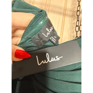 NWT Lulus Epitome of Allure Emerald Green Strapless Ruched Tulip Maxi Dress Sz M thumbnail 7