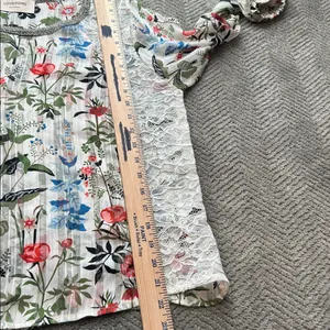 Loyd/Ford Plam Spring Women's Long-Sleeve Lace Floral Sheer Blouse Size L thumbnail 10