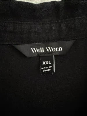 Well Worn Black Linen Blend Oversized Shirt Dress Pockets XXL thumbnail 2