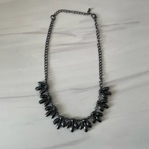 Green and Blue Floral Rhinestone Drop Necklace- Unbranded thumbnail 5