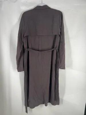 Garnet Hill Silk Linen Lightweight Draped Front Long Topper Coat Size 6 thumbnail 9