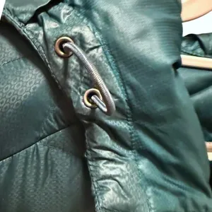 Athleta Puffer Jacket Teal Green Gorpcore Down‎ Filled Hooded Womens Small thumbnail 4