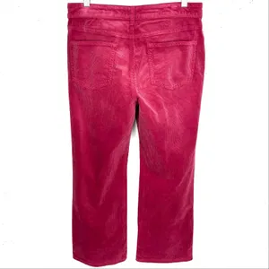 Anthropologie Pilcro Yaya Mid Rise Corduroy Cropped Flare Jeans Pink Rose 29 thumbnail 3
