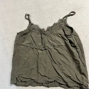 Abercrombie Khaki Taupe Lace Trim Cami Tank Top Size XSmall thumbnail 3