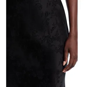 AQUA x Liat Baruch Floral Silk Jaquard Maxi Dress Tie‎ Shoulder Black XS thumbnail 4