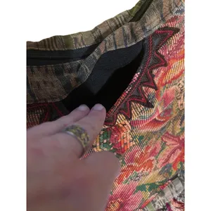 Tapestry Boho Woven Shoulder Bag Floral Fringe Multicolor thumbnail 4