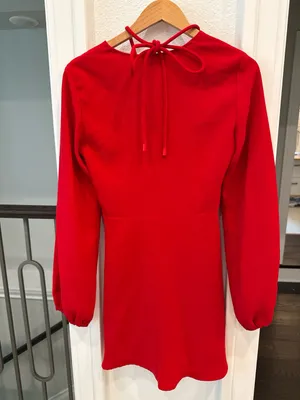 ALC Frank Leslie LS Mini Dress Size 8 NWT Red Long Sleeve $495 thumbnail 6