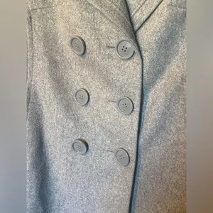 New York & Company Gray Button Down Wool Coat Peacoat thumbnail 6