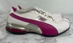 Puma Women's Turin Athletic White Pink Shoe Size 8 #559 thumbnail 1
