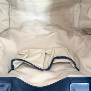 TORY BURCH Leather-Trimmed Navy Ella Tote bag Women’s Size L thumbnail 11