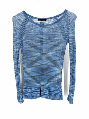 Rag & Bone Blue Y2K Mesh Pullover Crewneck Long Sleeve thumbnail 2