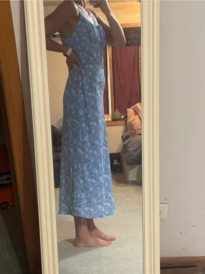 Blu Pepper Light Blue Floral Spaghetti Strap Maxi Dress thumbnail 2