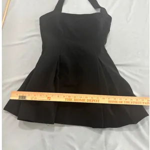 ASTR The Label Black Halter Mini Dress Square Neck A-Line Pleated Small thumbnail 10