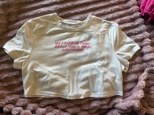 SHEIN White Tee with Pink Slogan Size XL thumbnail 1