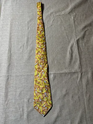 Keith Daniels Mens Tie Candy Corn Halloween Yellow Orange Novelty Necktie thumbnail 10