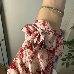 Free People These Dreams Red Floral Print Pleated Mini Dress in Tea Combo thumbnail 3
