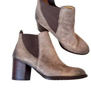 Sofft Brown Metallic Leather Chelsea Ankle Boots Women’s 10 Fall Casual Chunky thumbnail 2