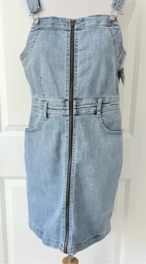 American Eagle Outfitters Light Blue Denim Overalls Dress thumbnail 1