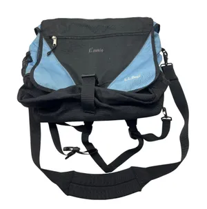 L.L. Bean Blue & Black Messenger Backpack With Multiple Compartments & Adjustabl thumbnail 1