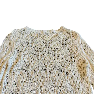 Aeropostale Aero Pullover Loose-Weave Sweater Cream Stretch Size Medium Women's thumbnail 4