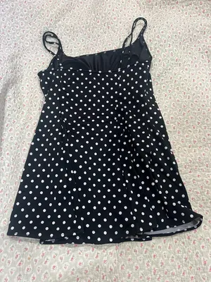 1950s Black Polka Dot dress swimsuit thumbnail 2